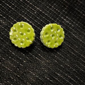 Green Cookie Stud Earrings